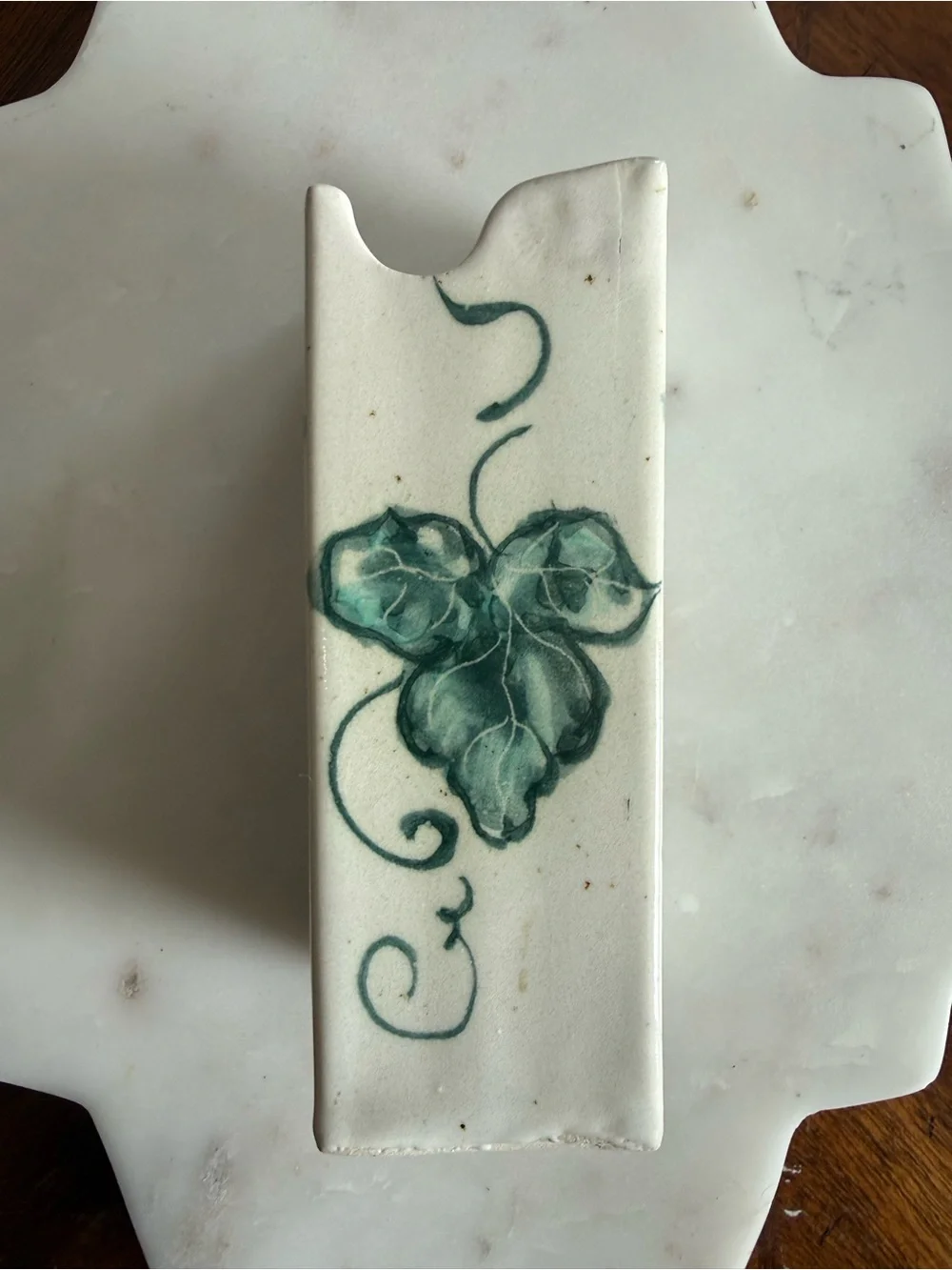 Vintage Mini Utensil & Spoon Holder W/ Ivy Motif